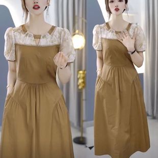洋气法式 新款 高级感时尚 连衣裙女2025夏季 裙子 韩版 显瘦通勤中长款