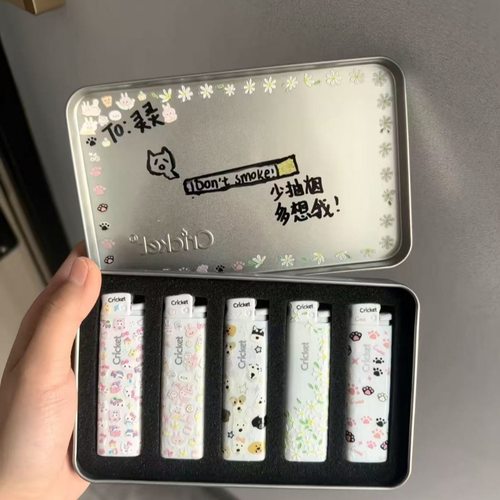 网红同款草蜢cricket打火机+贴纸