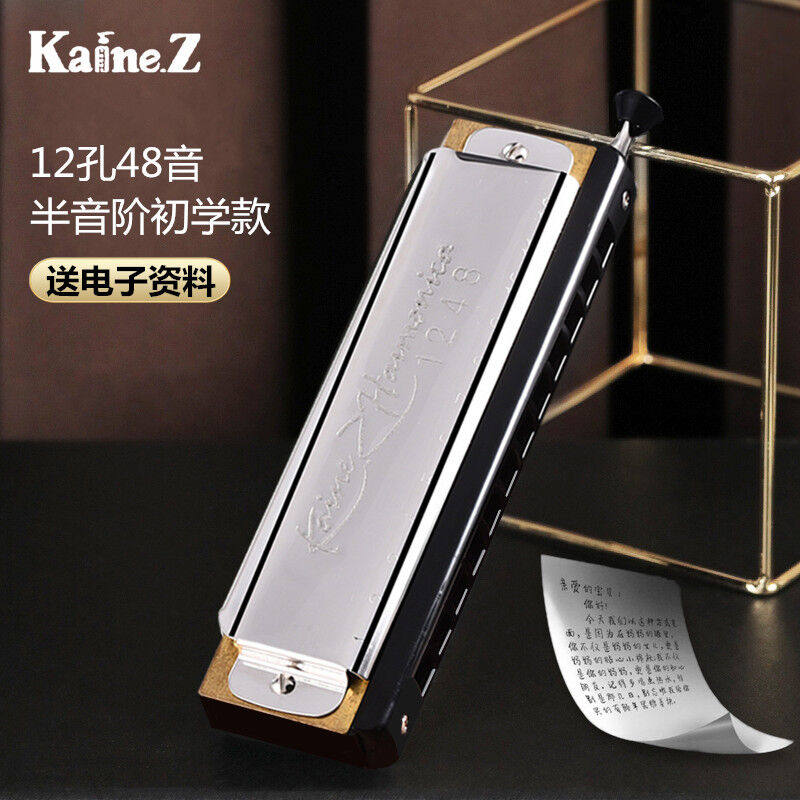 上海Kaine.Z凯恩半音阶12孔口琴48音C调儿童学生男初学者口琴