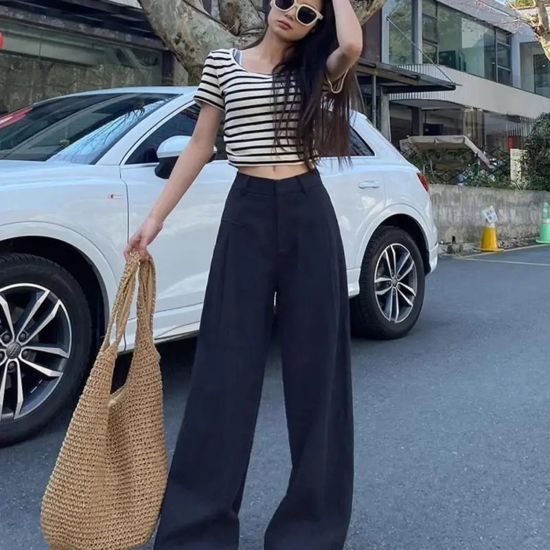 白色亚麻苎麻阔腿裤女夏季薄款高腰垂感老钱风西装直筒棉麻休闲裤,女装/女士精品,休闲裤,淘宝优惠券,粉丝福利购,淘宝优惠卷