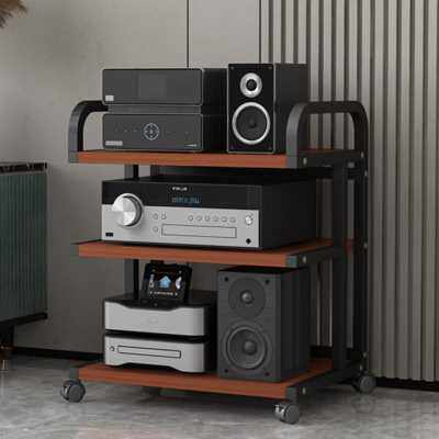 家用功放机架胆机支架音响投影仪点歌机调音台架子移动收纳架影院