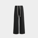 TRIPLE 宽松直筒通勤长裤 BLACK 奢牌同源羊毛天丝混纺抽绳卫裤