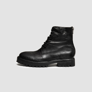 3BLK Excella拉链马皮短靴 进口水洗马臀皮V底靴子