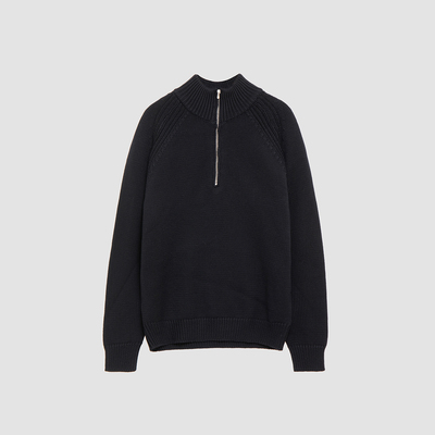 riri拉链半高领拉链毛衣