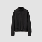 3BLK 真丝般爽滑 薄外套 泷定日产纯铜氨丝立领夹克 黑色垂感长袖