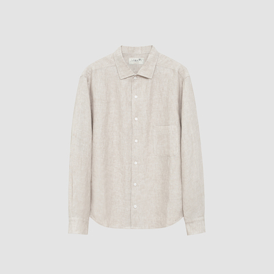 意大利进口亚麻一片领休闲衬衫