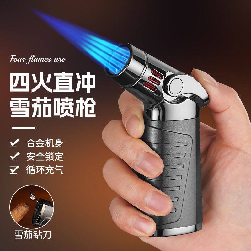 便携货源创意喷枪打火机多功能四直冲火力充气大户外新款个性