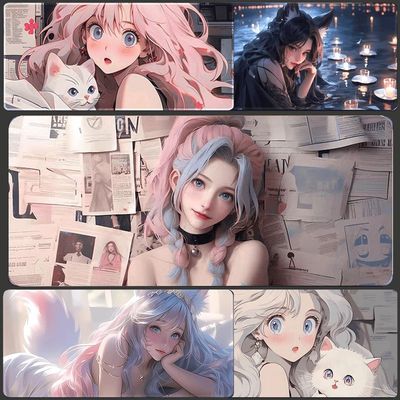 暴走萝莉金克丝鼠标垫超大号英雄联盟电脑键盘垫电竞游戏桌垫新款