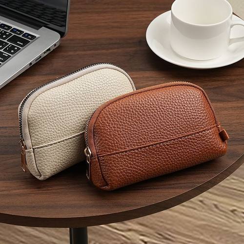 新款女士零钱包小巧便携简约复古精致随身收纳皮革迷你小包口红包