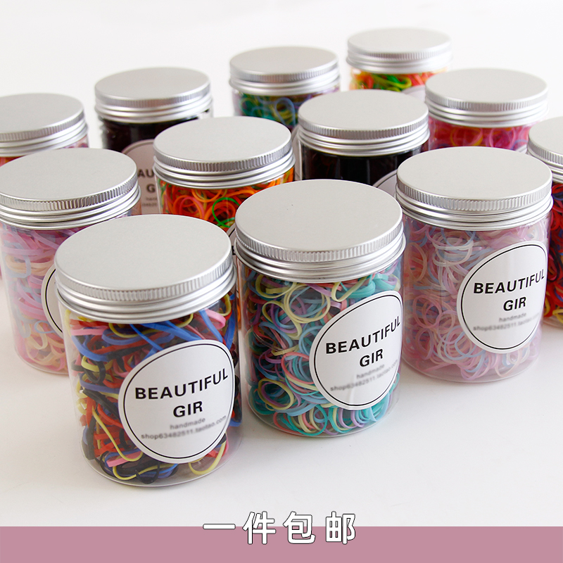 儿童宝宝扎头发橡皮筋一次性皮筋灌装糖果色不伤发发圈发绳发饰