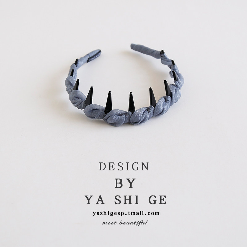 高颅顶神器欧根纱气质波浪带齿发箍简约小众发卡日常外戴百搭头箍