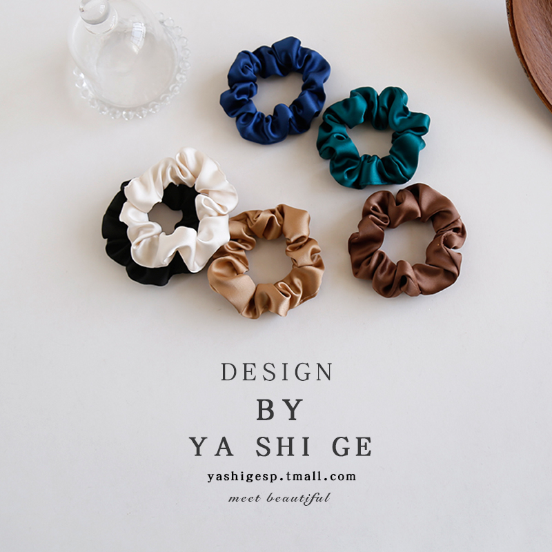 法式缎面气质大肠圈中号简约头绳