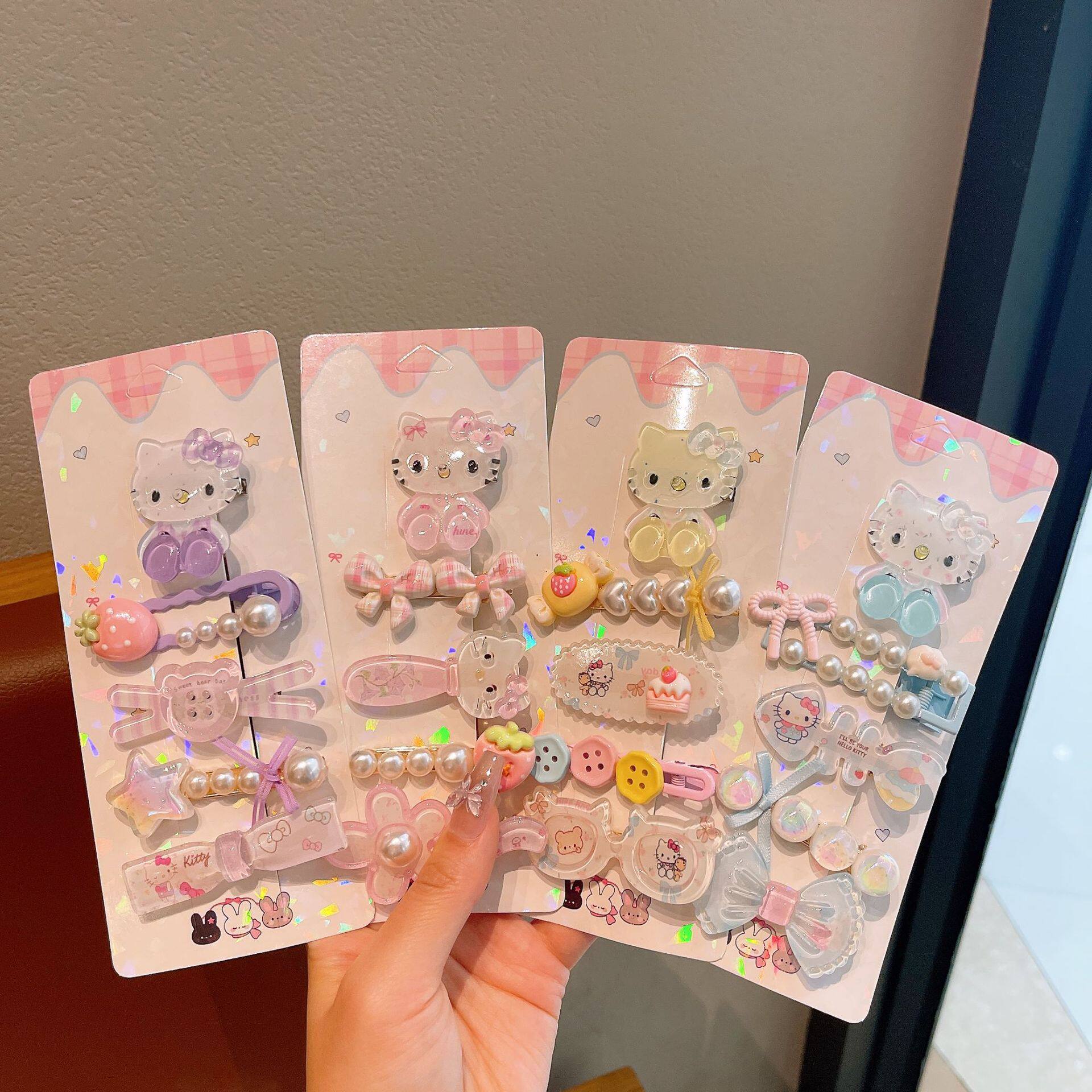 儿童发夹可爱果冻格纹发饰甜美少女侧边鸭嘴夹ins风碎发女童发卡