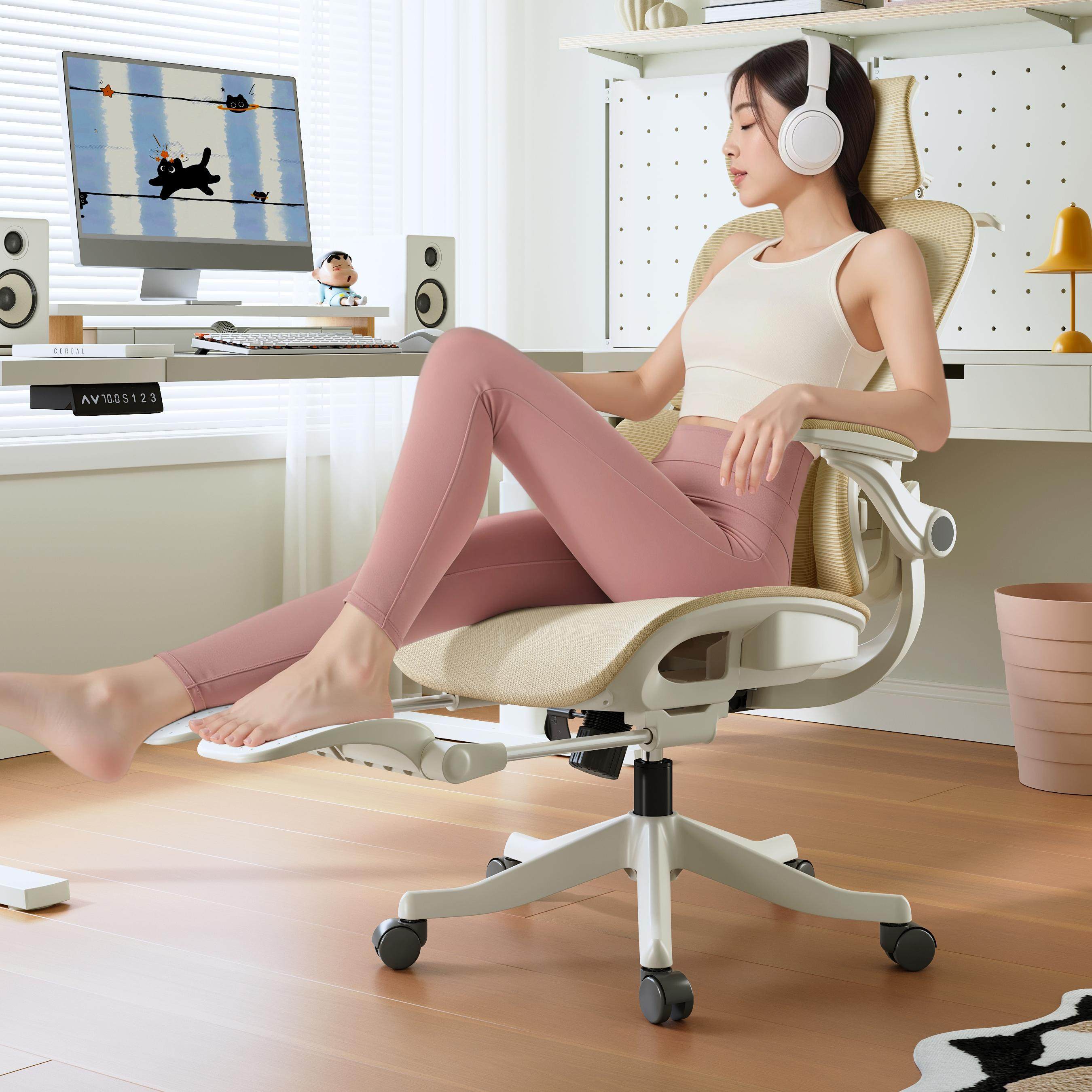 新款陵影女生人体工学椅电脑椅电竞椅家用办公椅学习椅子宿舍,住宅家具,电脑椅,淘宝优惠券,粉丝福利购,淘宝优惠卷
