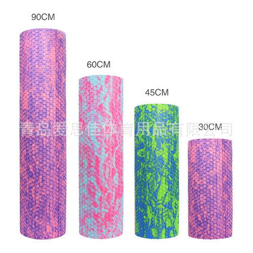 EVA迷彩实心瑜伽柱按摩轴 六角圆点菱形浮点泡沫滚轴 Foam Roller