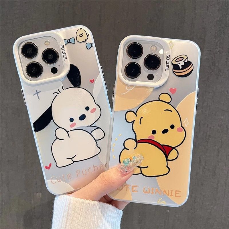 卡通帕恰狗iPhone15promax苹果14彩银手机壳13大孔12/11防摔IMD硬