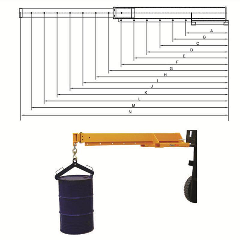 缩臂式货叉吊 000kg-1T挂 货吊 深叉圳AR-D0货叉吊钩货叉加长延伸