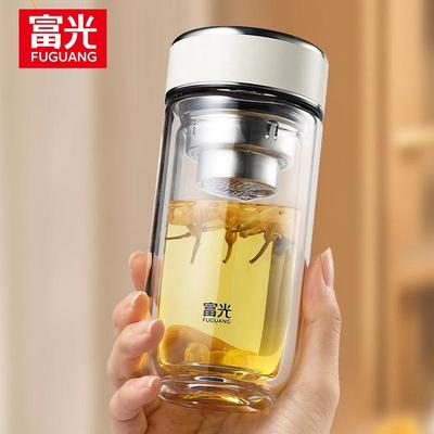 富光双层耐高温鹅蛋玻璃杯