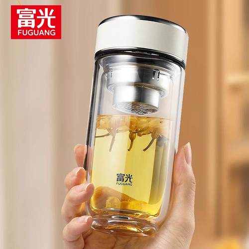 富光双层耐高温鹅蛋玻璃杯