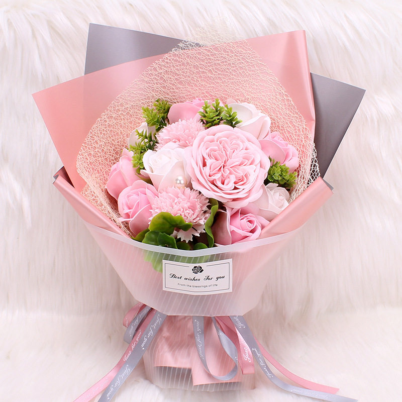 七夕情人节仿真玫瑰盒装奥斯丁香皂花束礼盒创意表白生日礼物肥皂