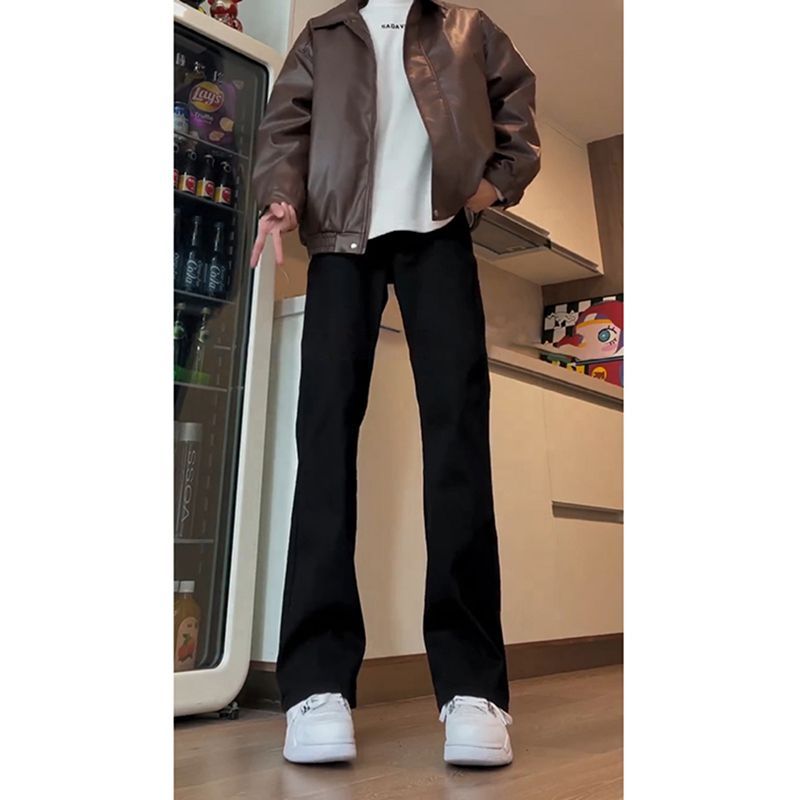 cleanfit黑色弹力牛仔裤男款春秋季百搭显瘦裤子修身窄版直筒裤子