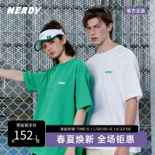 NERDY2023夏日多巴胺女孩穿搭小Logo基础款短袖宽松休闲情侣T恤潮