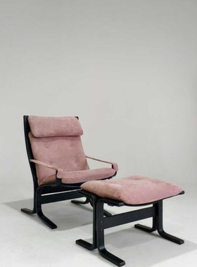 Siesta chair沙发椅设计师款实木布艺休闲单椅中古客厅单人沙发椅