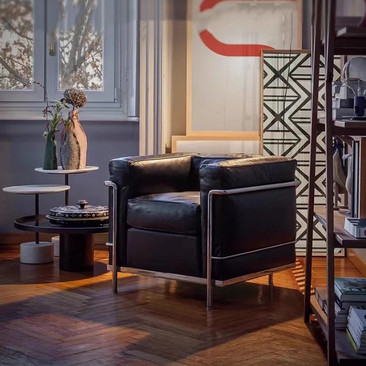 Cassina LC3真皮沙发柯布西耶中古风设计师现代客厅意式极简沙发