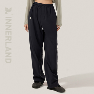INNERLAND中性风两穿束脚轻盈运动休闲裤磁吸卡扣带腰带宽松裤子