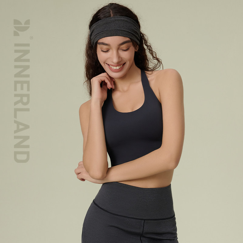 INNERLAND运动内衣健身瑜伽速干运动内衣挂脖式U领T字美背外穿bra