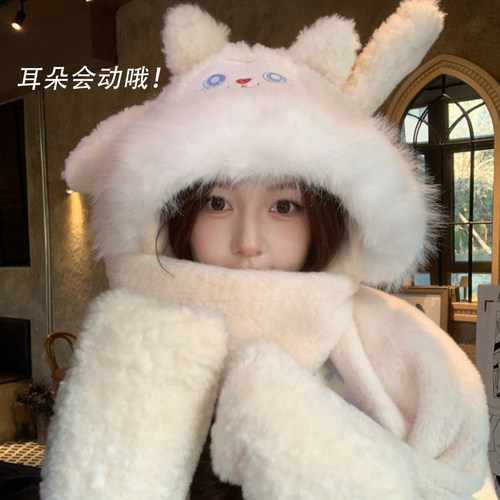 耳朵会动冬季新款可爱小绵羊毛绒