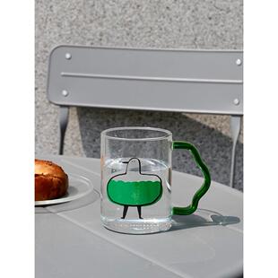 采购产品可爱的插图,可加热高硼硅玻璃杯子,咖啡杯,早餐杯,牛