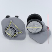 鸿日A 56拉杆箱轮子美旅24Q旅行箱轮子密码 箱万向轮维修更换配件