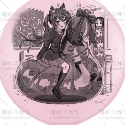 大球黑墨 梓喵骑气球 重制 中野梓 K-ON!轻音少女 LOONER动漫印刷