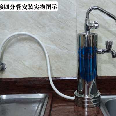 家用厨房立式直饮净水器 双龙头自来水过滤台式不锈钢 前置饮水机
