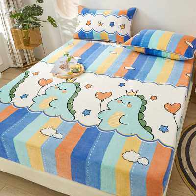 定制牛奶绒床笠一米二珊瑚绒儿童135米上下床床罩加绒榻榻米冬天