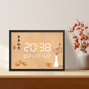 电子钟表挂钟书房摆放式台式万年历数字显示夜光时钟桌面摆台摆件