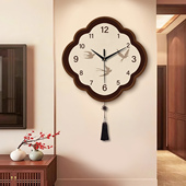 中古风传统挂钟钟表挂钟客厅时钟免打孔中式 国风简约装 饰卧室墙壁