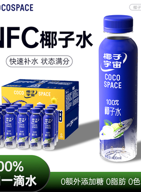 禅宝椰子宇宙100%椰子水天然电解质NFC椰青果汁饮料400ml15瓶整箱