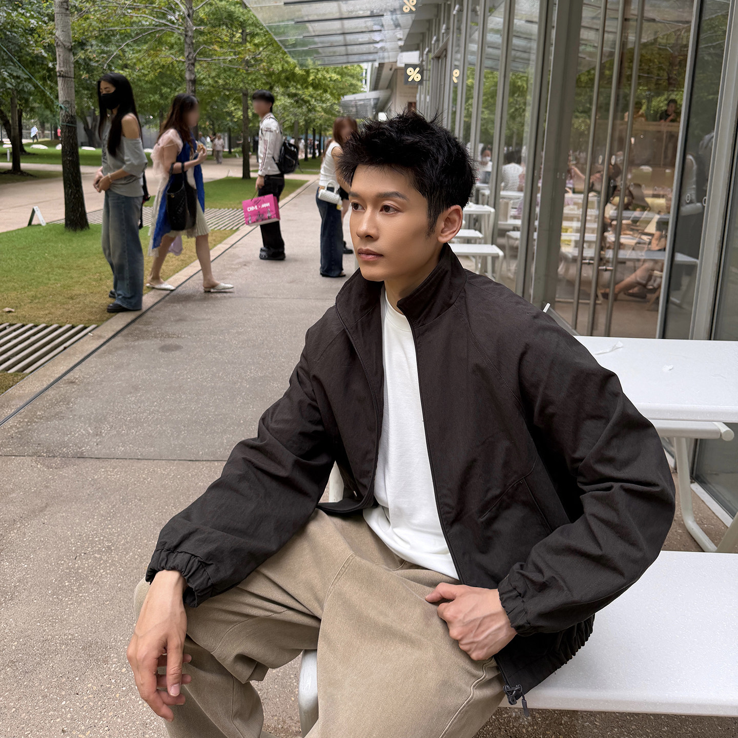 马克斯星球 秋冬美式复古街头风短款风衣夹克男新款立领休闲外套