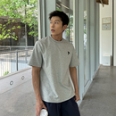 简约宽松小众设计感 马克斯星球 小海豚刺绣灰色短袖 T恤男夏季 新款