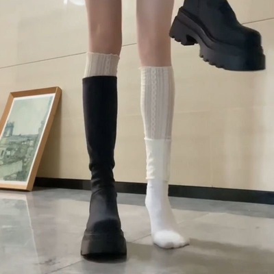 白色长筒袜套袜子女长袜搭配长靴子堆堆袜蕾丝小腿袜腿套夏季薄款