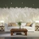 卧室 客厅沙发壁画法式 自粘美式 3d立体芦苇墙布电视背景墙壁纸中式