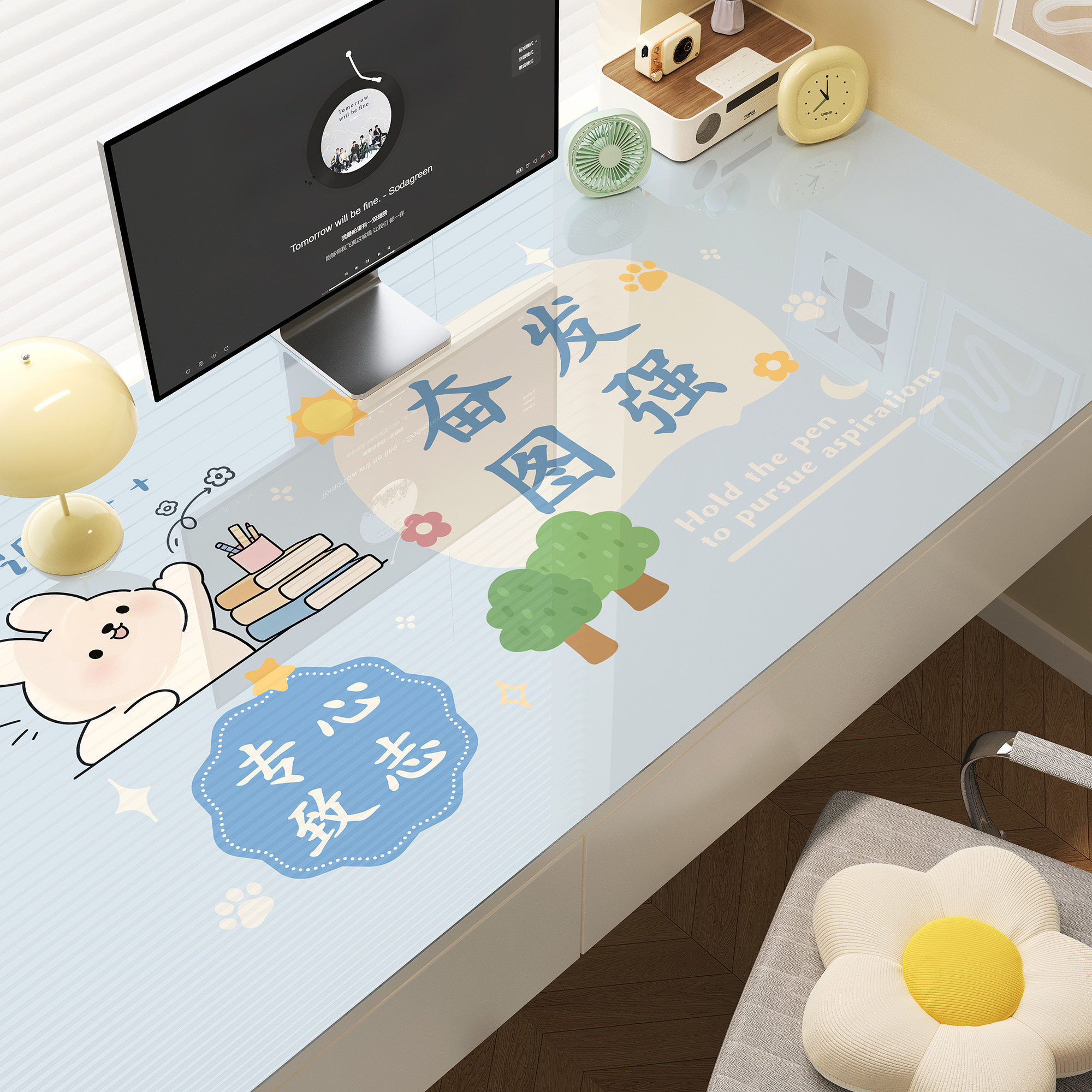 pvc护眼书桌垫防水环保免洗学生学习桌垫儿童写字台桌布电脑桌垫