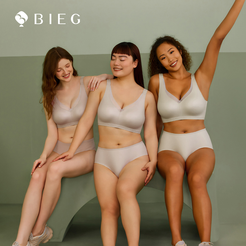 BIEG夏季薄款大码内衣胖mm女大胸显小防下垂文胸全罩杯无钢圈胸罩