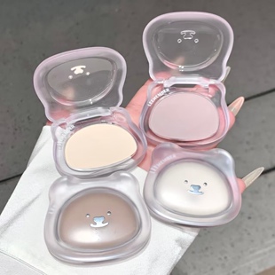 新品/LEEMEMBER荔萌高光修容粉饼哑光脸阴影立体小熊米白纯白提亮