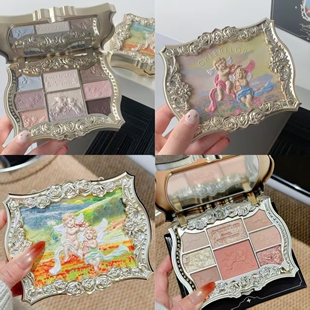 cheerflor游乐者天使八色浮雕眼影多用丝滑显色爆闪珠光955杏灰粉