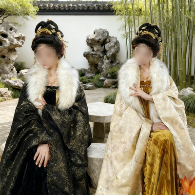 唐制丝绒齐胸破裙大袖法门寺冬季织金大唐贵女汉服唐贵妃装山海记
