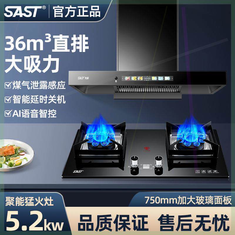 .T型油烟机燃气灶套餐欧式抽油烟机家用猛火烟灶套装新款特价