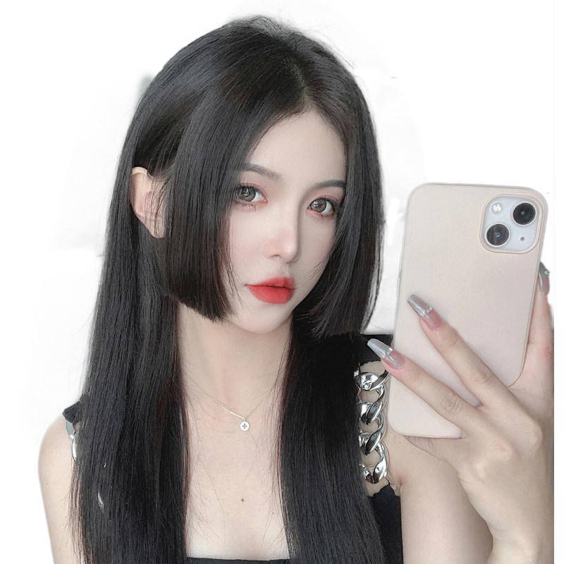 真发公主切刘海假发片自然前额日系中分姬发式遮挡发际线假刘海女